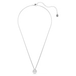 Constella pendant Round cut, Dancing stone, White, Rhodium plated